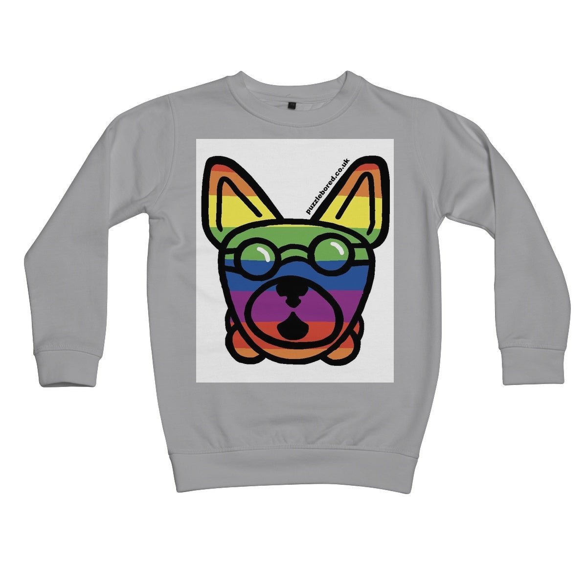 Rainbow Pooch Kids Sweatshirt - Puzzle Bored